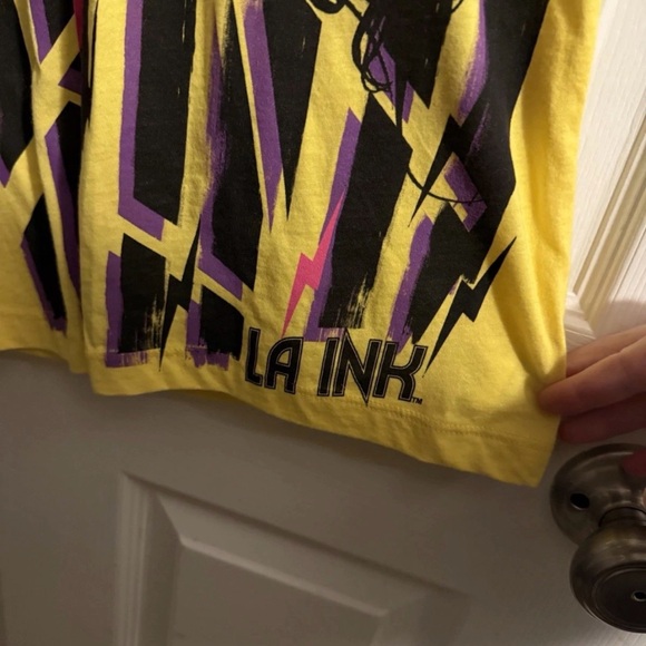 LA INK Kat Von D Yellow Tshirt Y2k RARE Size Small High Voltage Tat ⚡️ 2003 - Picture 2 of 8